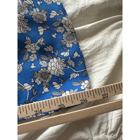 Max Studio Dark Blue Floral Flutter Sleeve Womens 1XL Blouse Fairy Summer - Picture 7 of 8